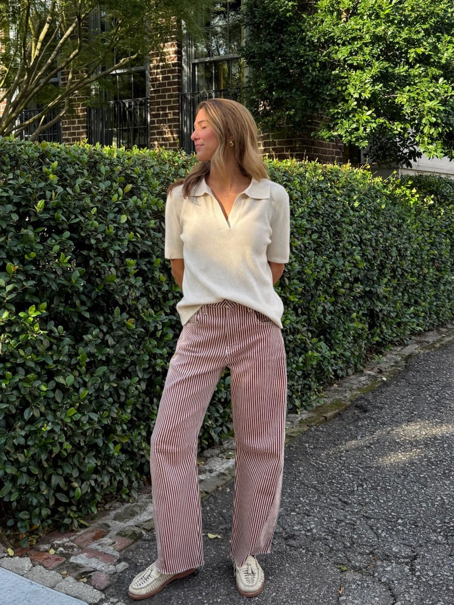 Short Sleeve Polo Sweater