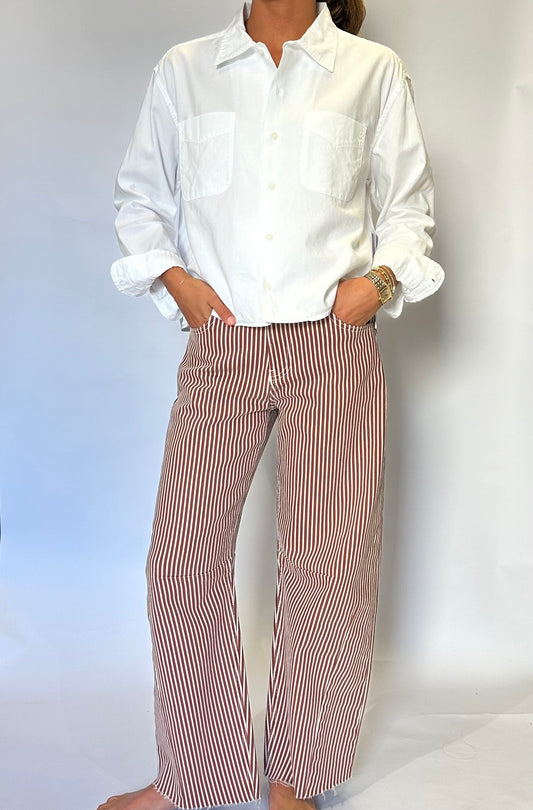 Raw Hem Barrel Jean