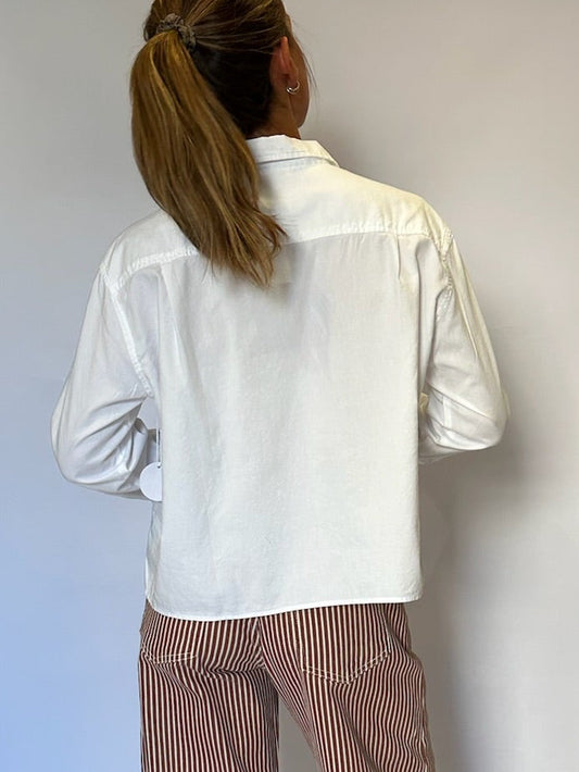 L/s Boxy Oxford Shirt - White
