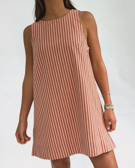 Peach Stripe Shift Dress