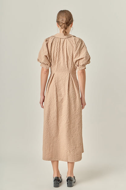 Shirt Midi Dress - Beige