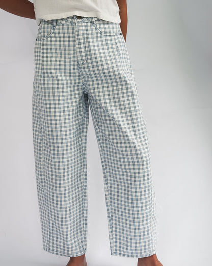Mini Checker Barrel Pants
