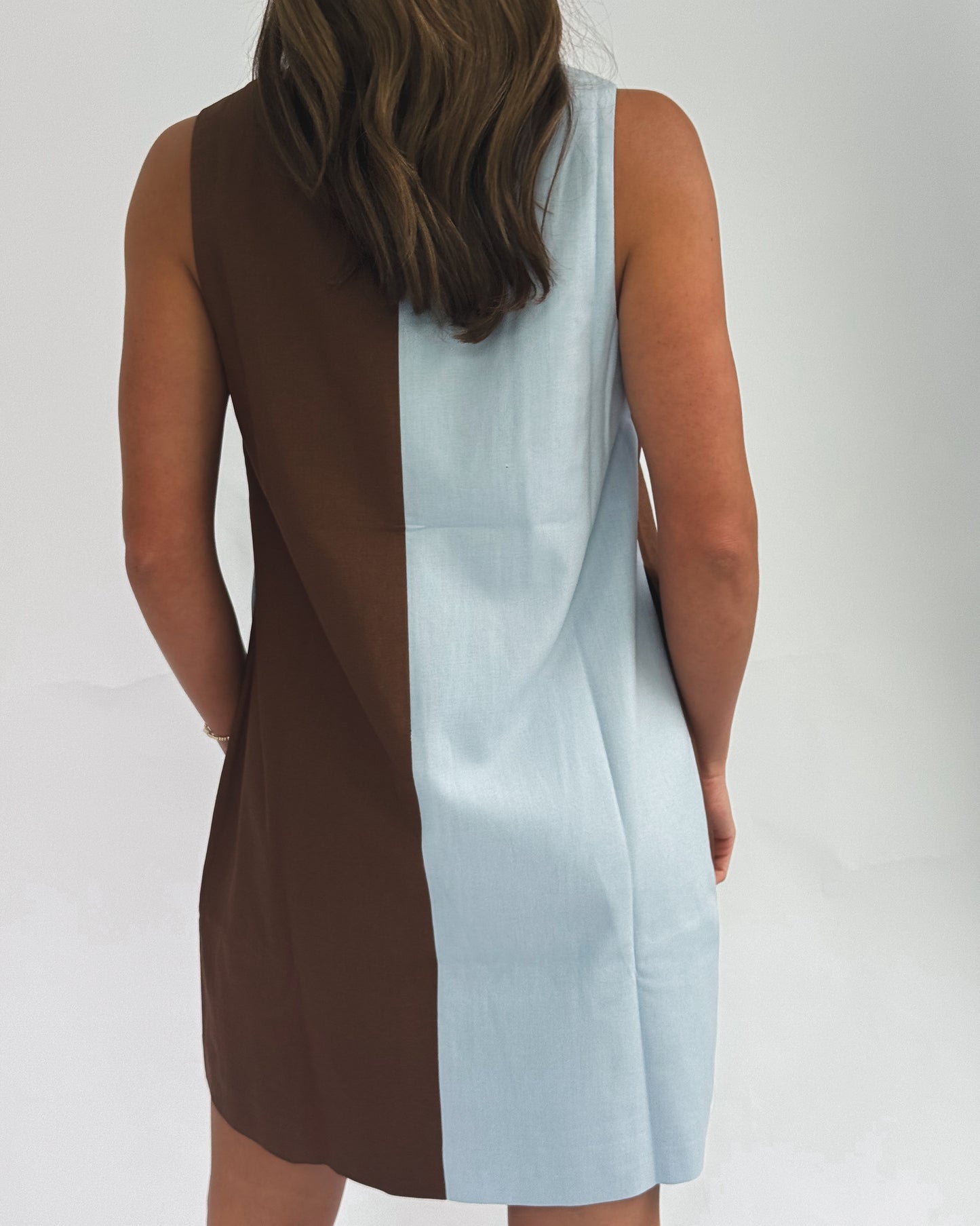 Two-toned Mini Shift Dress