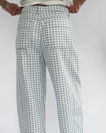 Mini Checker Barrel Pants