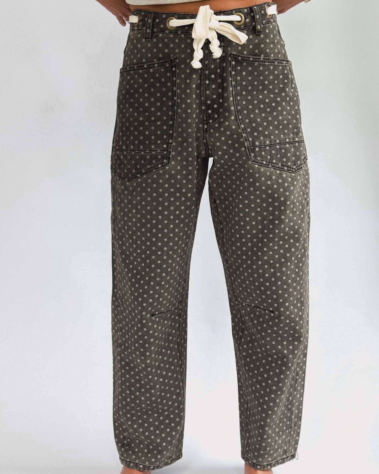 Polka Dot Barrel Pants
