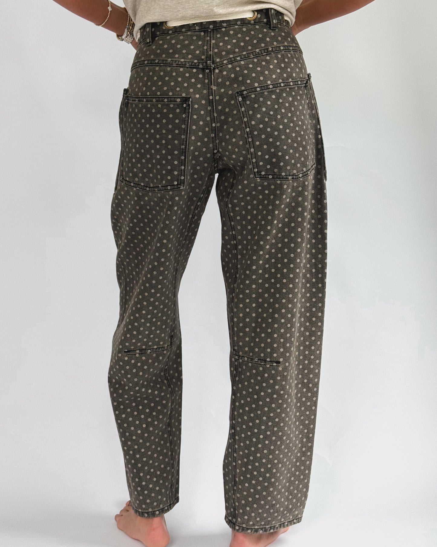 Polka Dot Barrel Pants