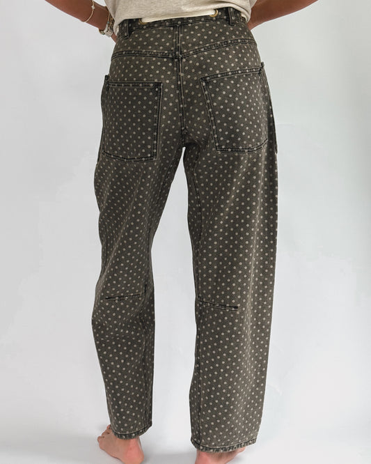 Polka Dot Barrel Pants