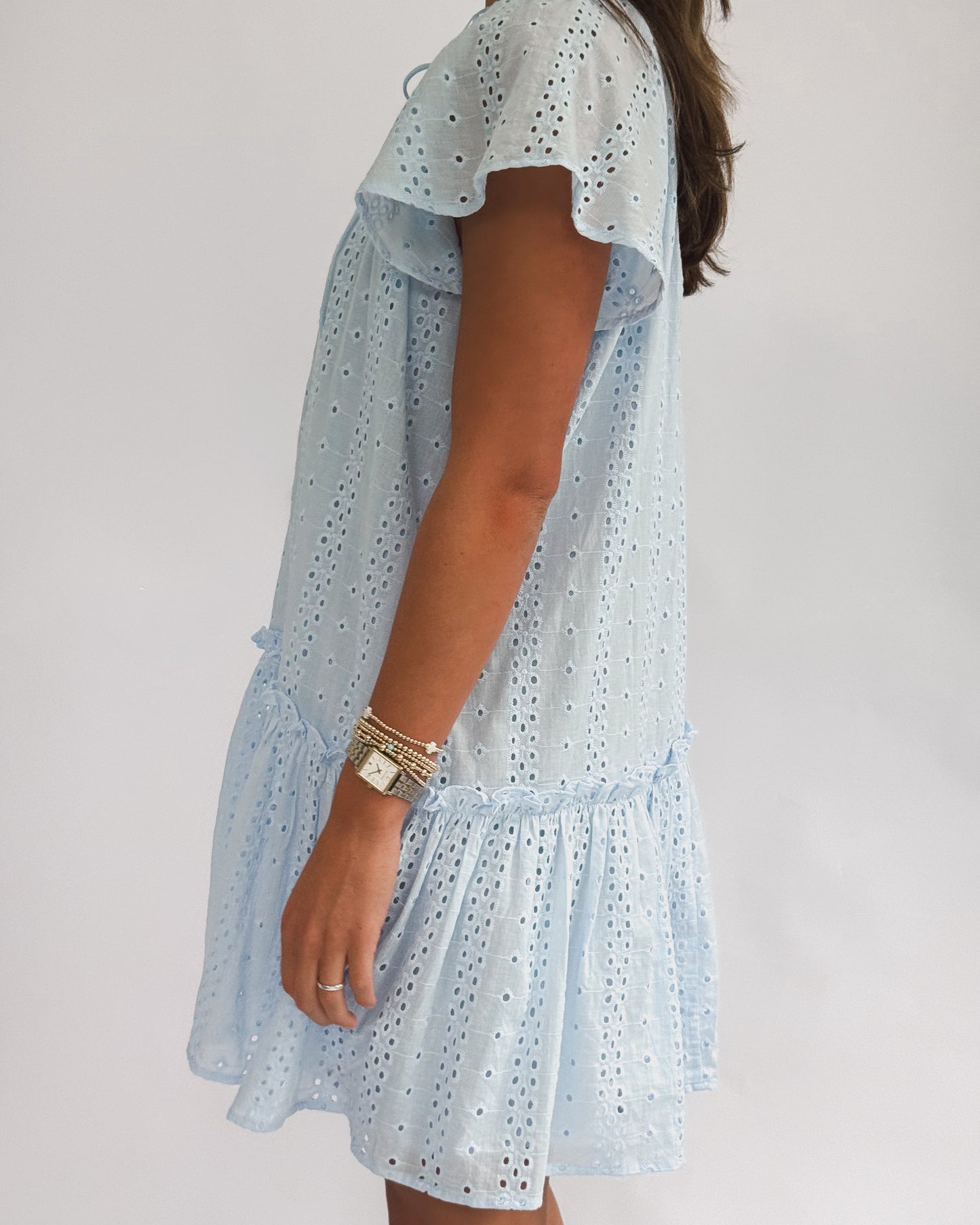 Eyelet Mini Dress