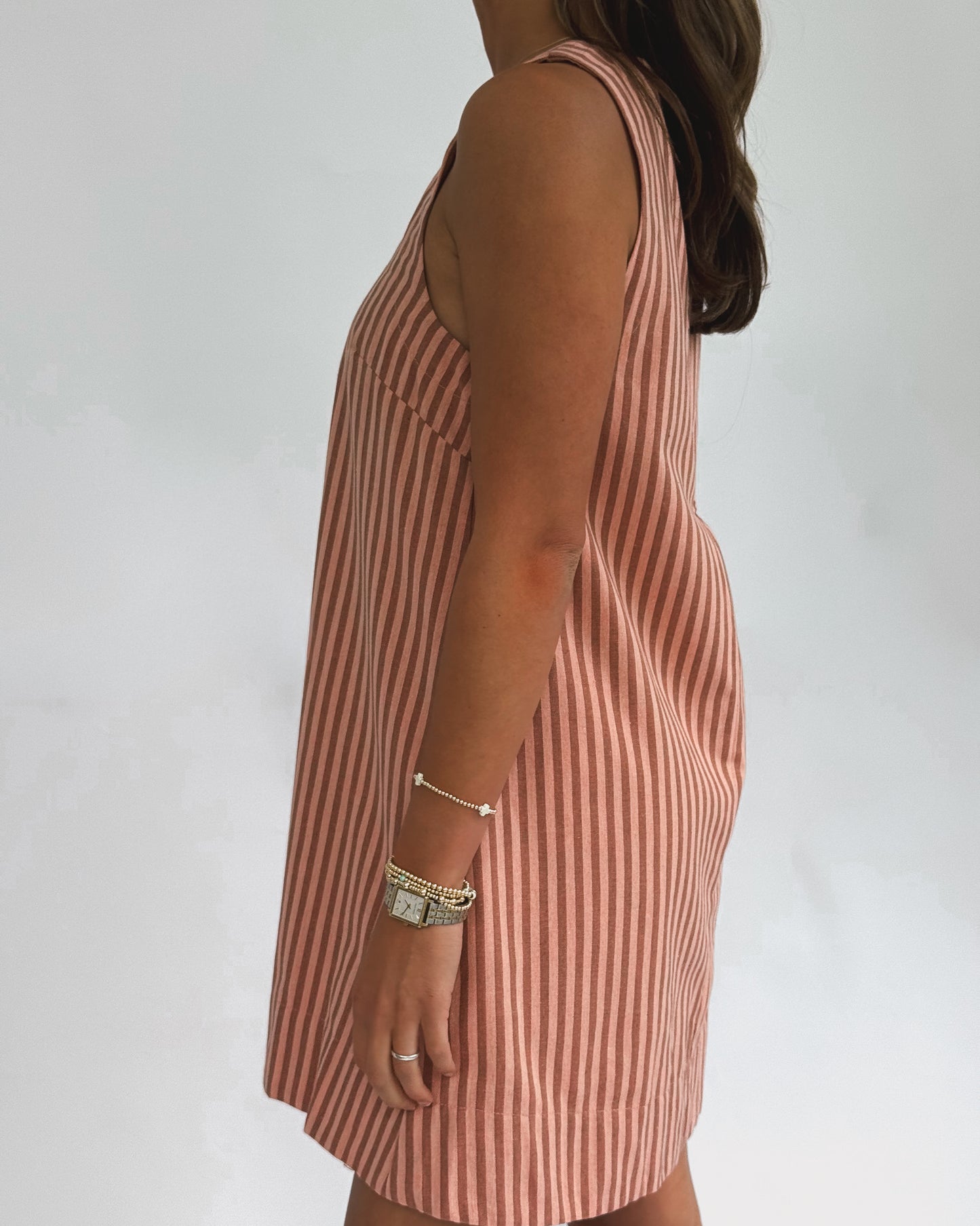Peach Stripe Shift Dress