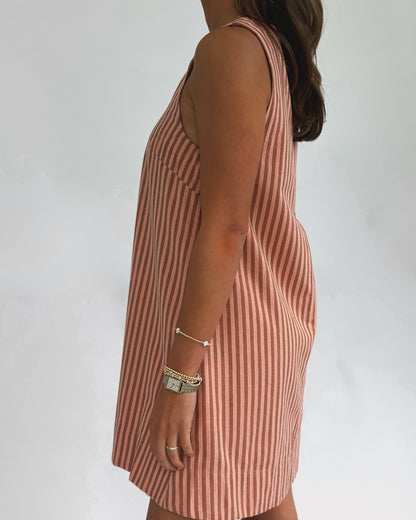 Peach Stripe Shift Dress