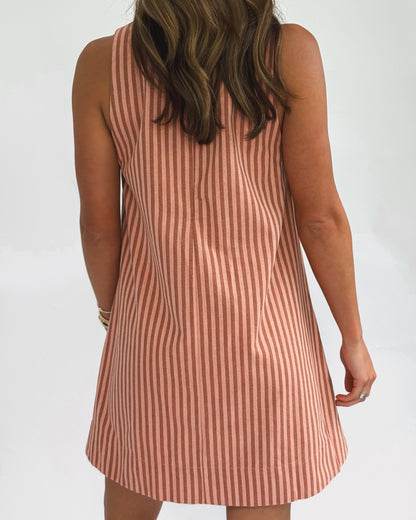 Peach Stripe Shift Dress