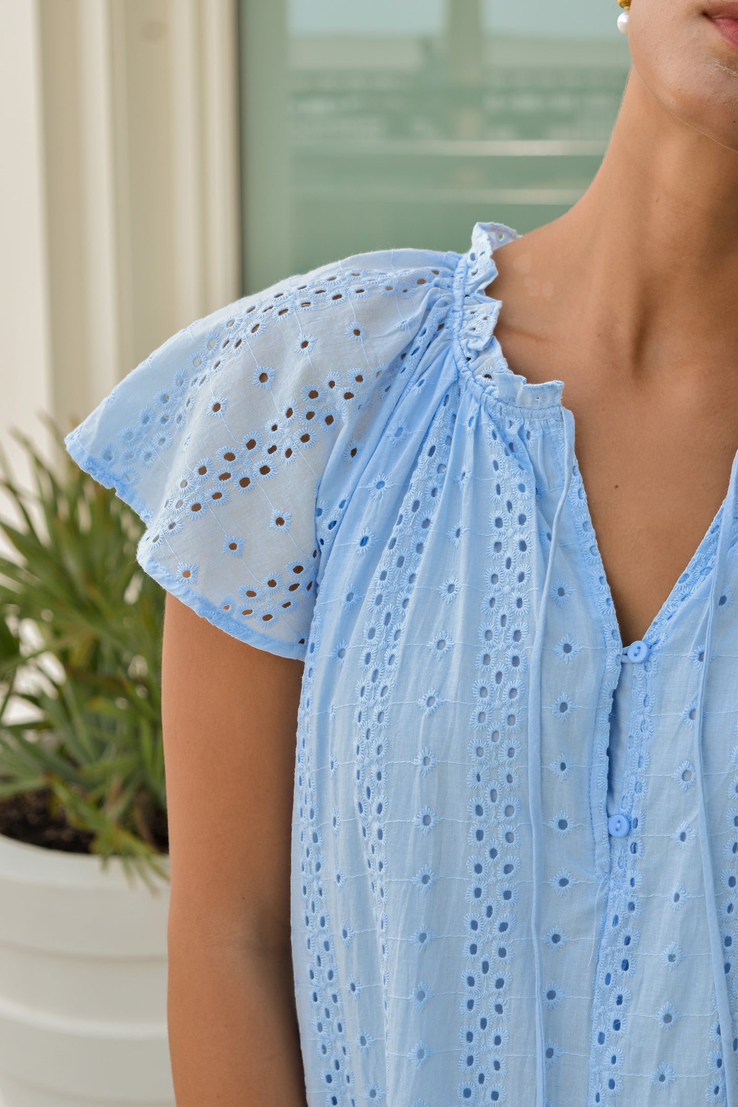 Eyelet Mini Dress