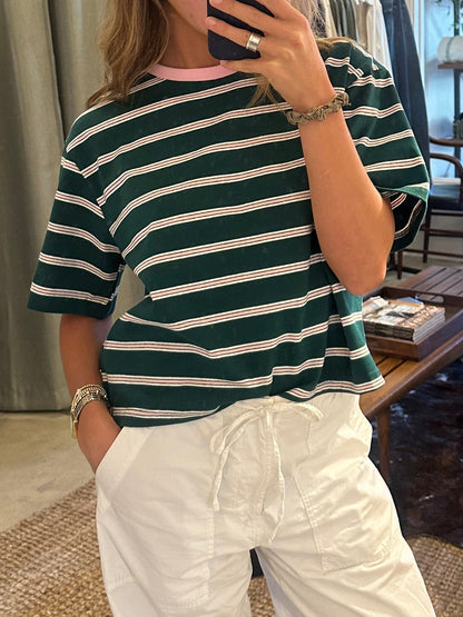 Striped Boxy - Green / Pink