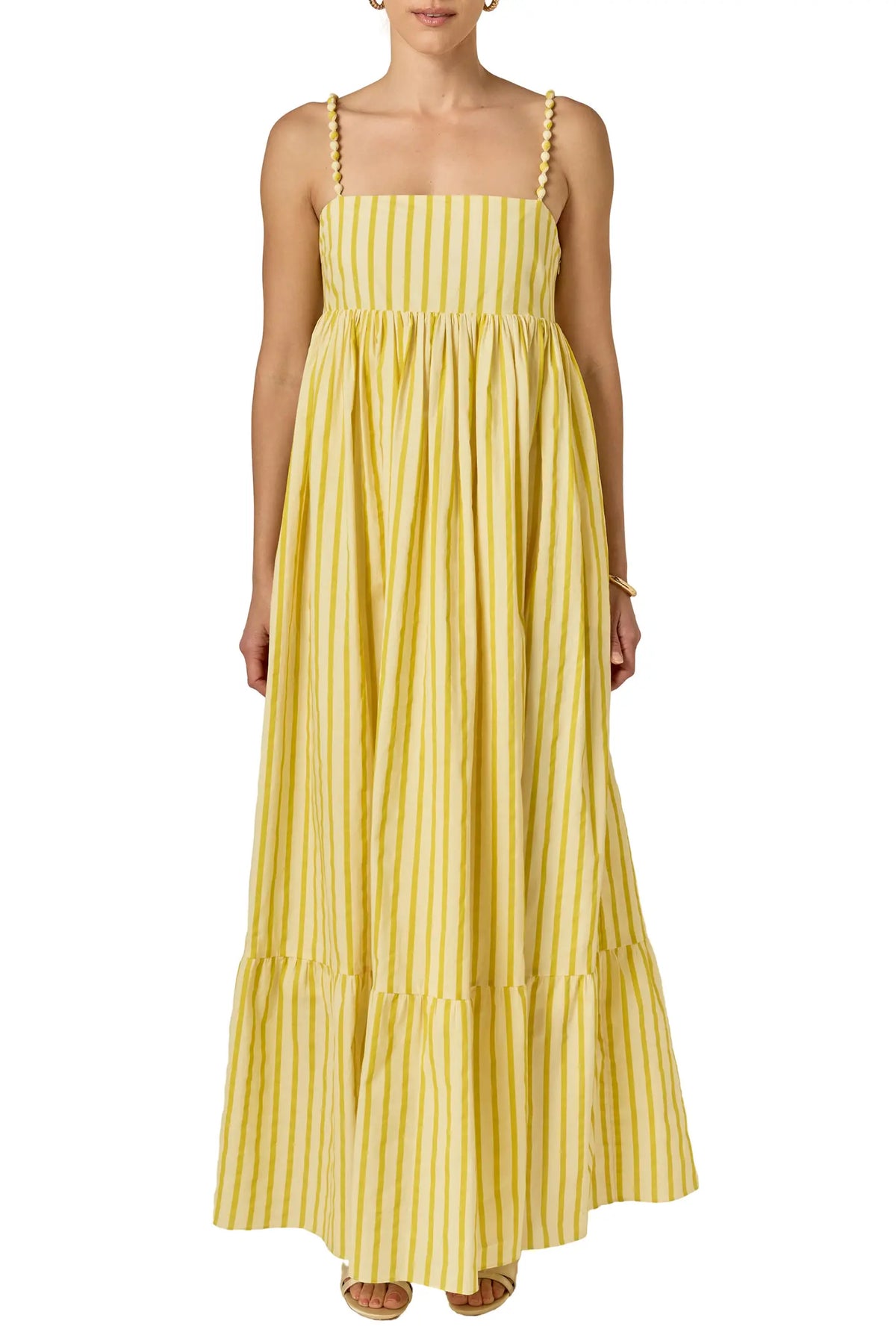 Striped Maxi Dress - Yellow Stripe