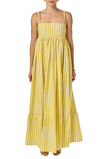 Striped Maxi Dress - Yellow Stripe